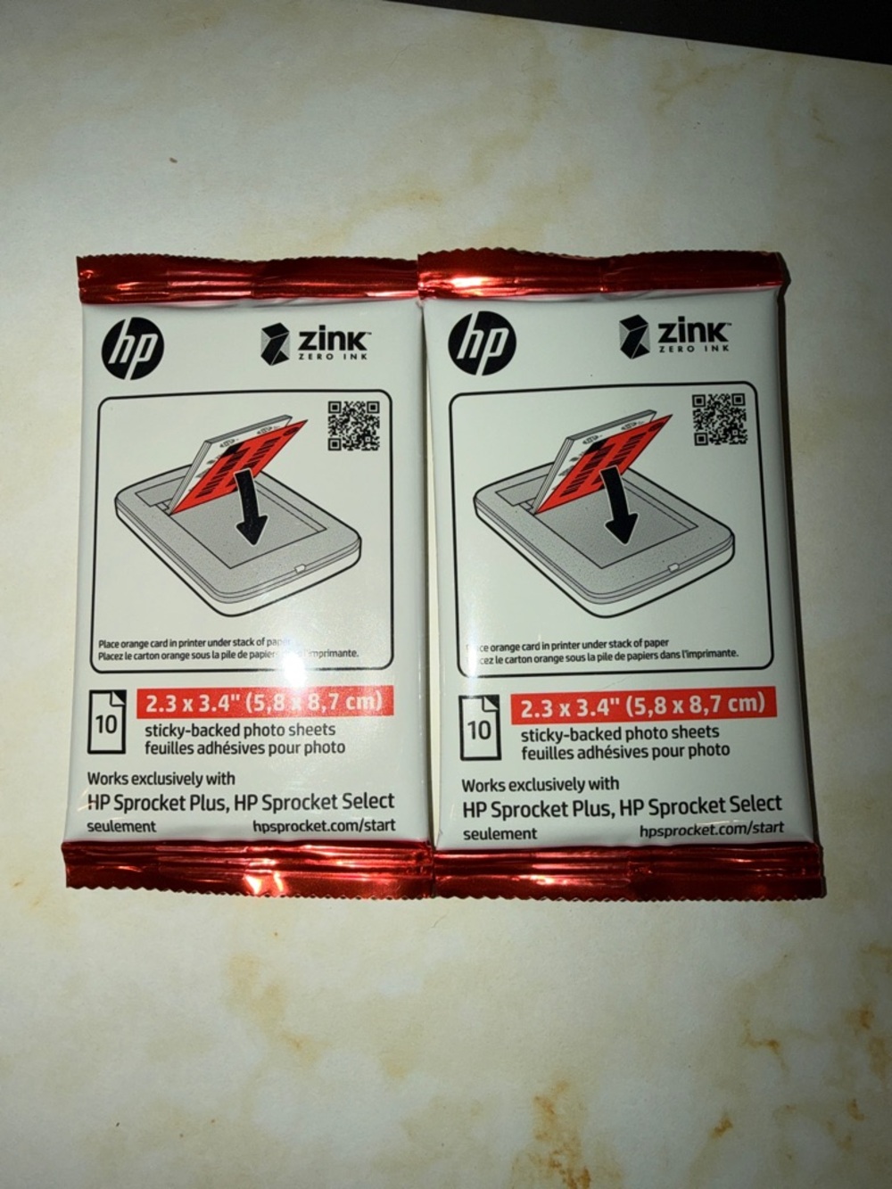 HP Sprocket Plus Sticky-Back Photo Sheets 2.3 x 3.4”